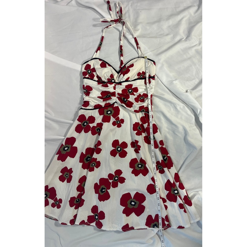 Vintage XOXO Floral Halter Dress Sz 9 Y2K 90s Ruched Corset Pinup Midi Romantic - Picture 7 of 7